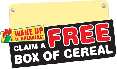 Wake up to breakfast and claim a FREE Box of kelloggs Cereal!